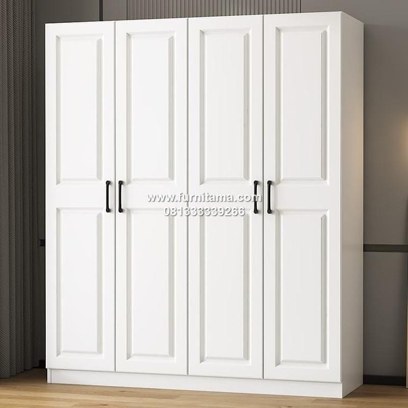 Lemari Baju Minimalis 4 Pintu Warna Putih