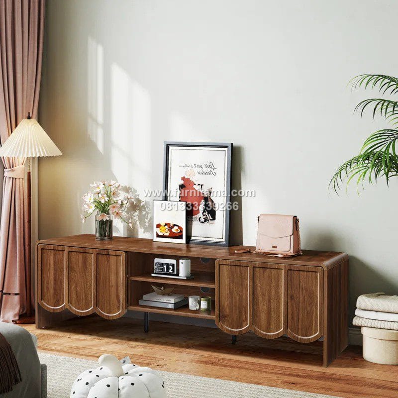 Meja TV Minimalis Kayu Solid Desain Kekinian