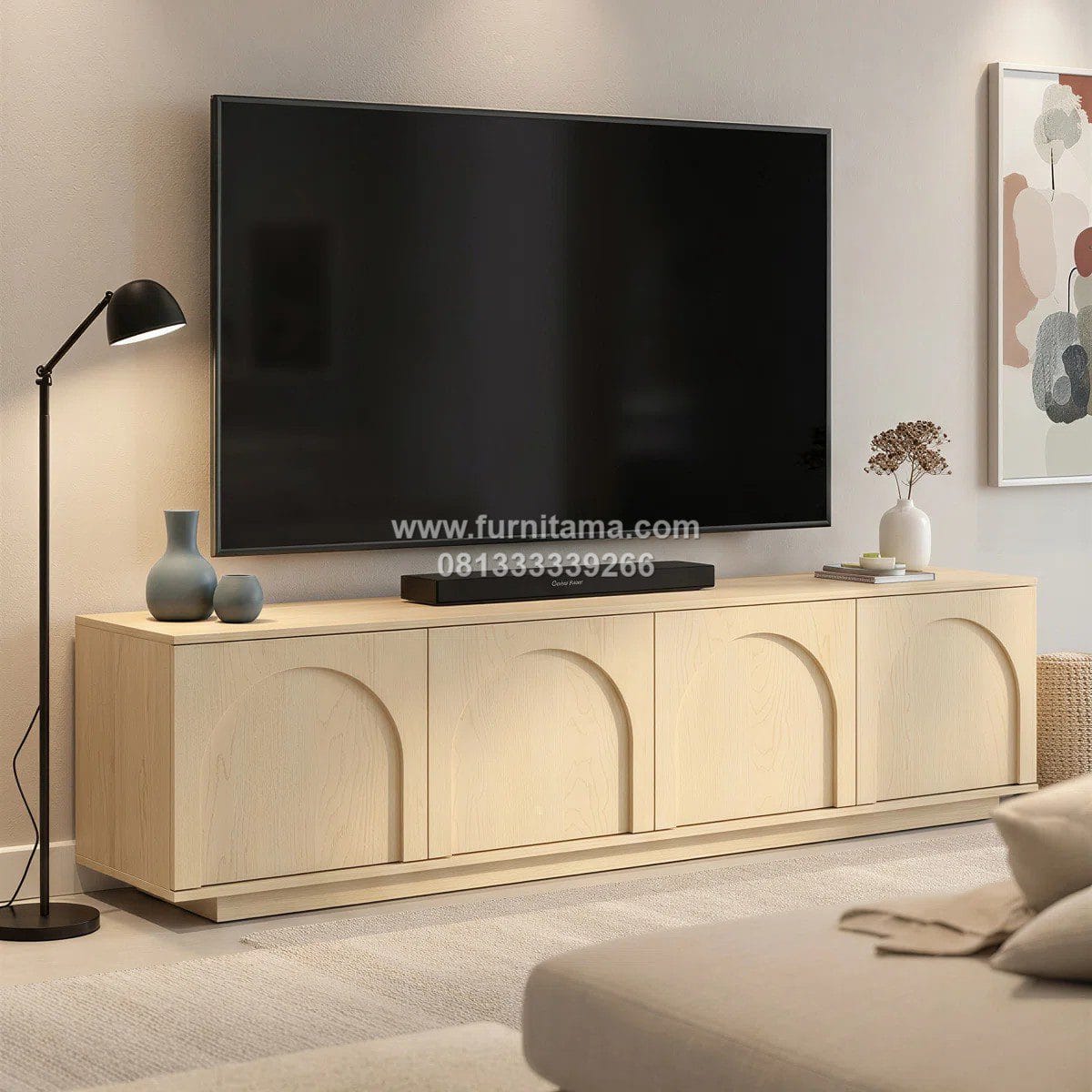 Meja TV Minimalis Modern Desain Rapi Estetik