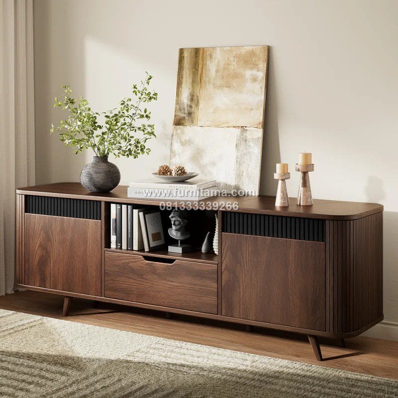 Meja TV Modern Kayu Jati Premium Elegan