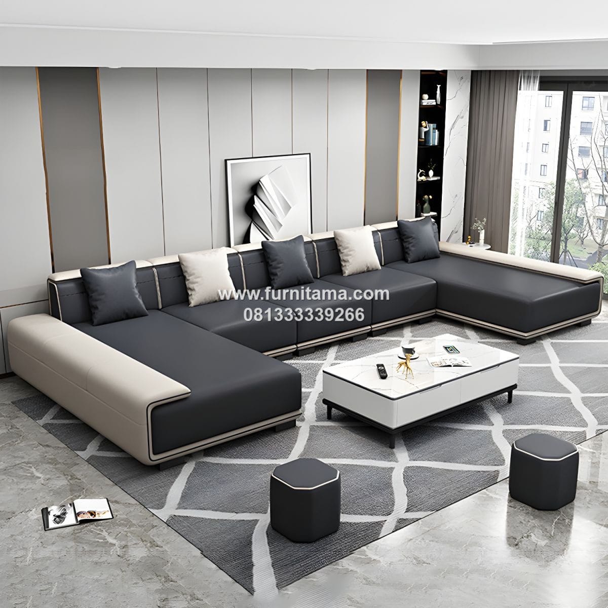 Sofa Ruang Tamu Modern Nyaman Untuk Keluarga Besar