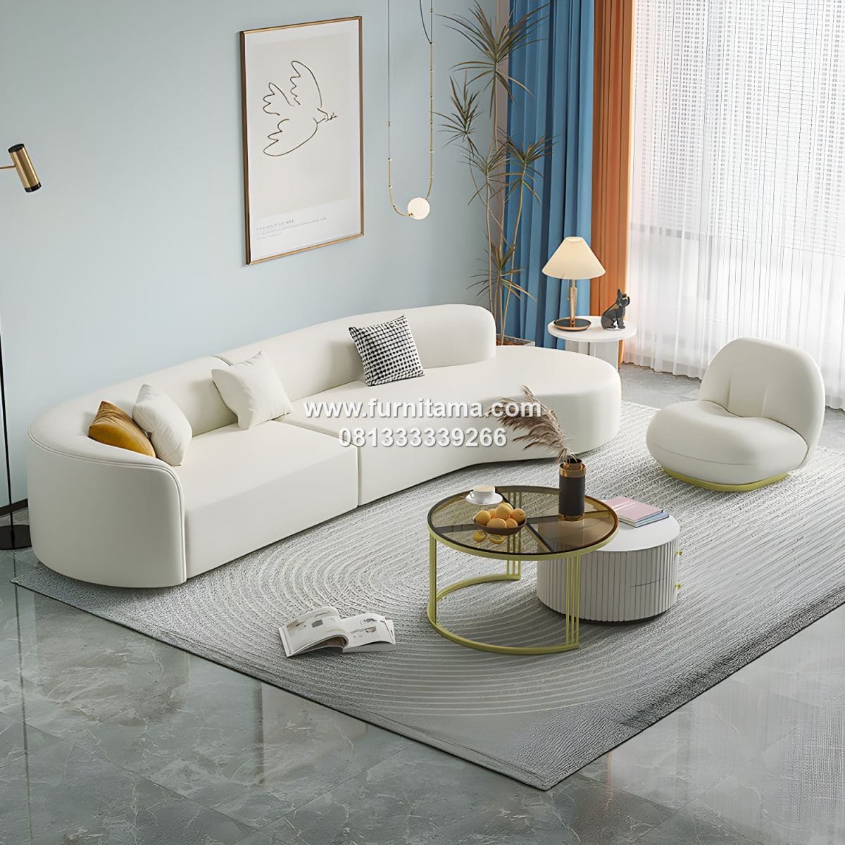 Sofa Ruang Tamu Premium Dengan Bantal Empuk Modern