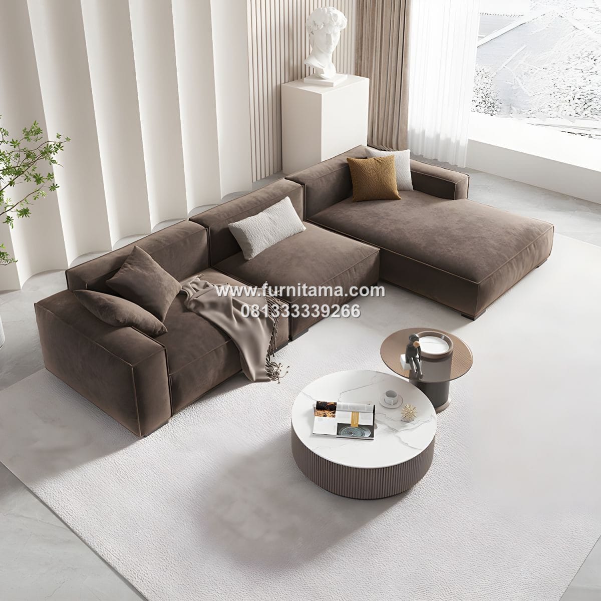 Sofa Sudut Minimalis Dudukan Lebar Nyaman Berkualitas
