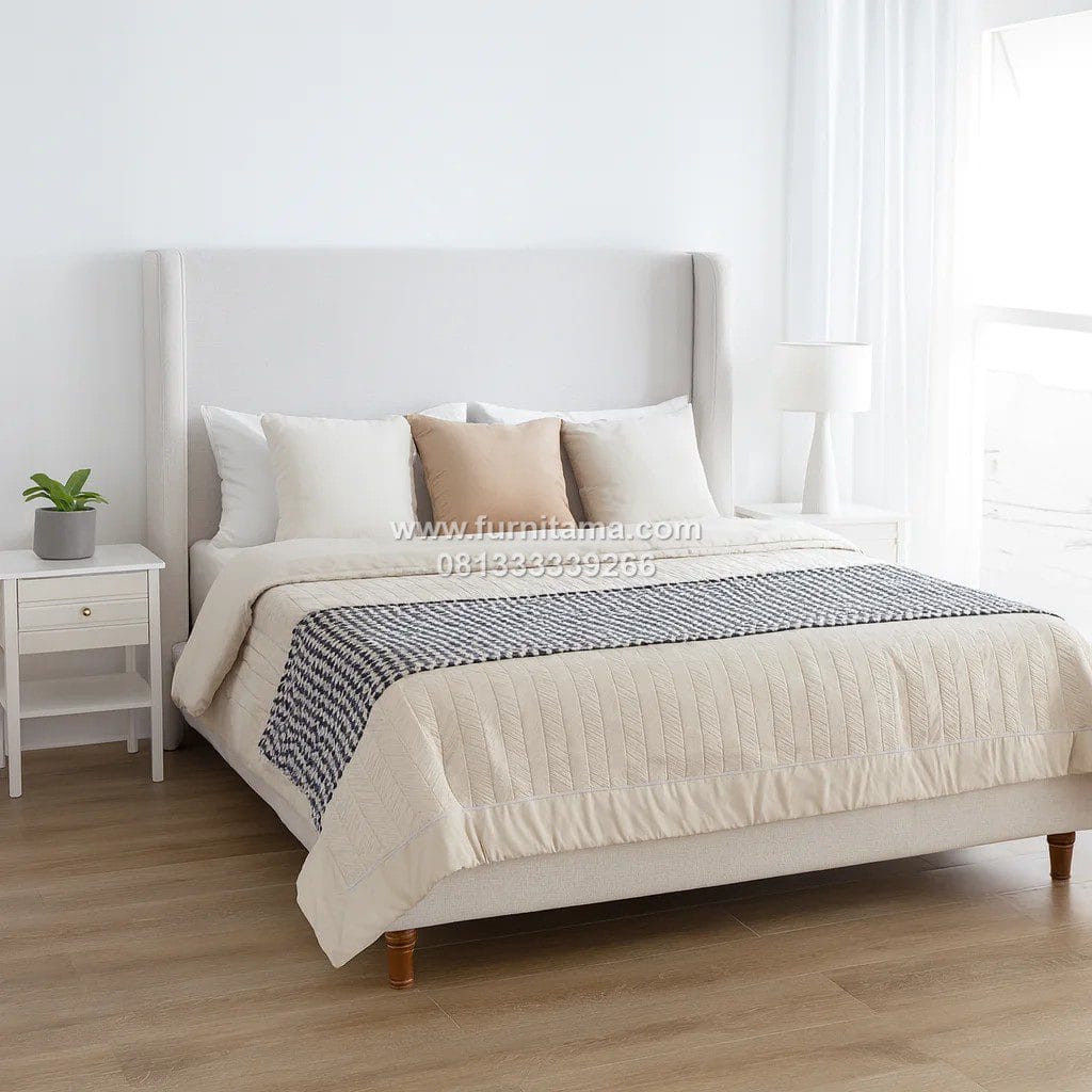 Tempat Tidur Minimalis Modern Warna Netral Serasi Segala Interior