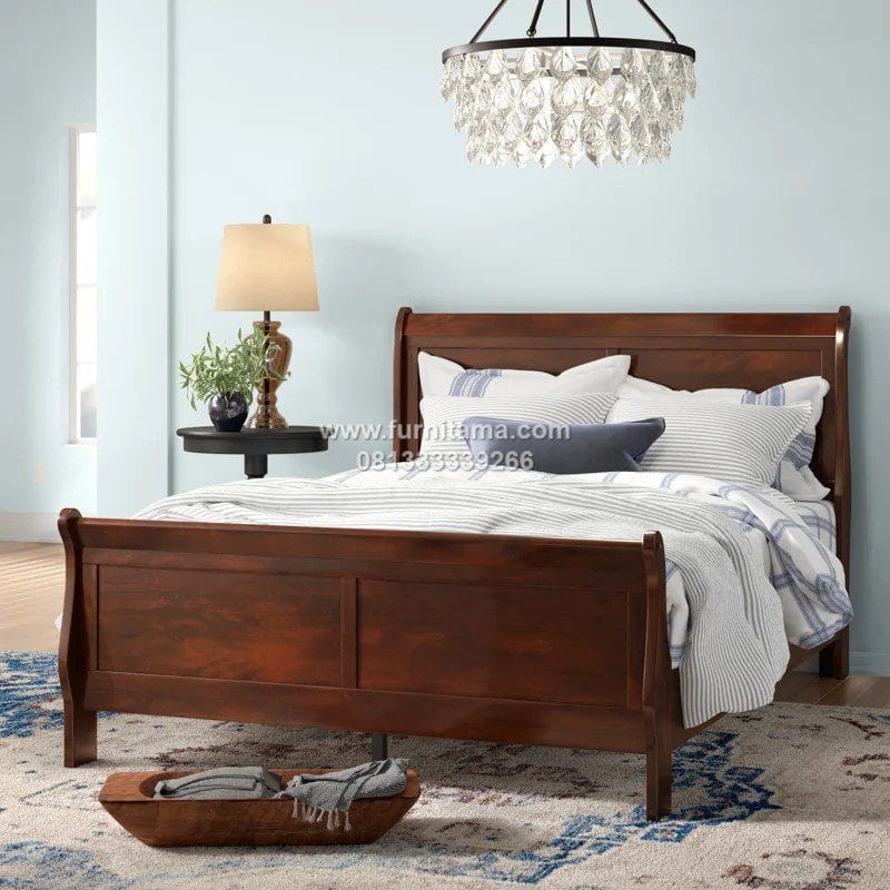 Tempat Tidur Modern Minimalis Kayu Jati